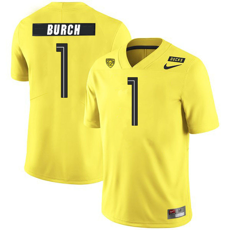 Men #1 Jordan Burch Oregon Ducks College Football Jerseys Stitched Sale-Yellow